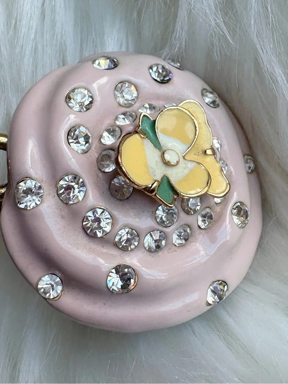 Vintage Juicy Couture Rare Pink Cupcake Bag Charm/ Key Fob